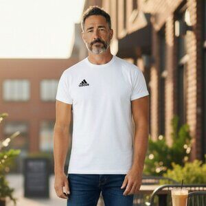 Adidas Mens Size XL White Climalite #4 Athletic Round Neck T Shirt Tee Jersey